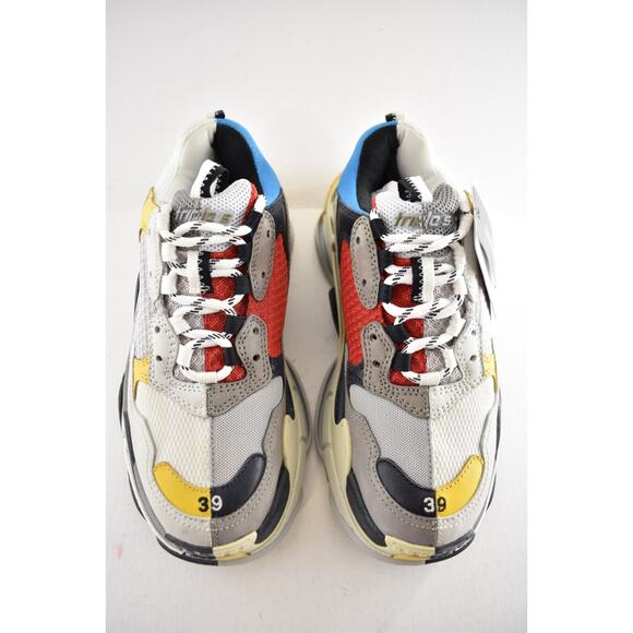 Balenciaga Triple S Split White Grey Yellow Flat Platform Sneakers 39 Mens US 6 - Picture 7 of 13